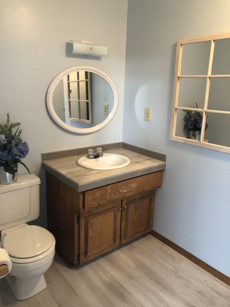 Sink and toilet in bath house